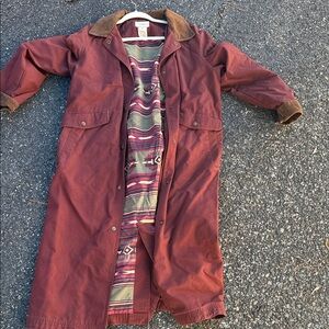 L.L. Bean Burgundy Coat with Corduroy Collar